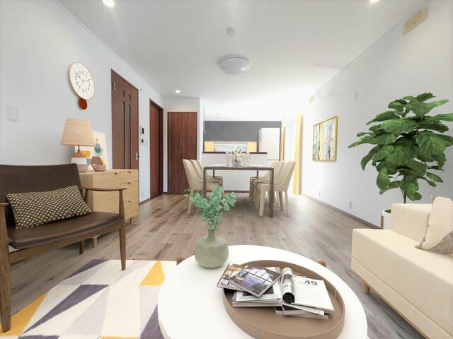 リビング／【リビング】実際の写真にＣＧで家具家電を合成したイメージ図で