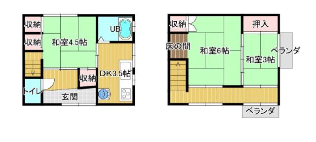 house for sale in Wakayama, Wakayama | ¥1,000,000 | 3K | Akiyama hous…