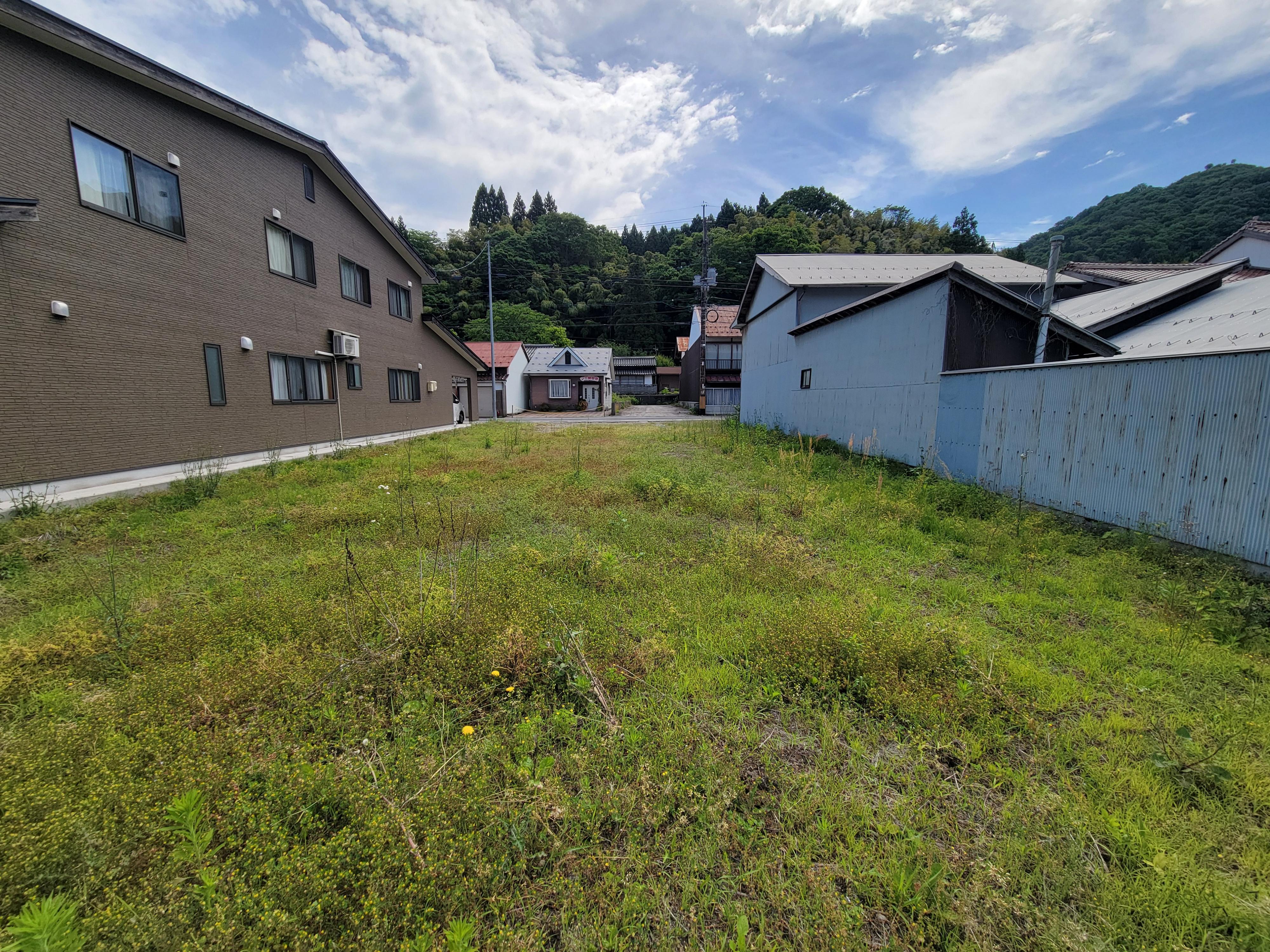 現地土地／敷地奥から道路方向