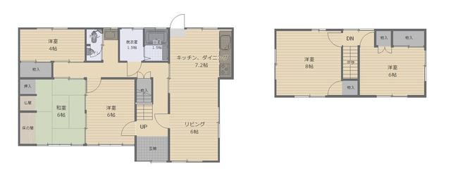 広島県福山市の一戸建て | 1800万円 | 6DK | 240m² | Akiyama house finder