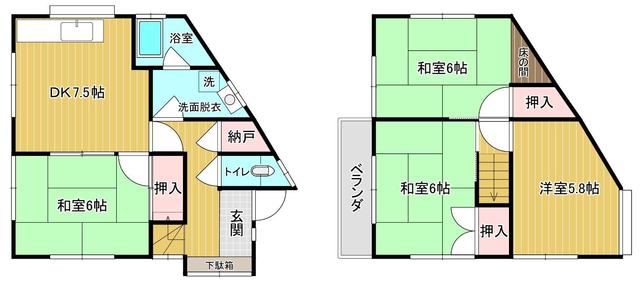 house for sale in Hiroshima, Hiroshima | ¥5,500,000 | 4DK | Akiyama h…