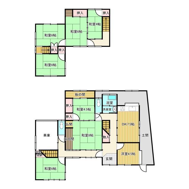 広島県福山市の一戸建て | 750万円 | 8DK | 357.12m² | Akiyama house finder