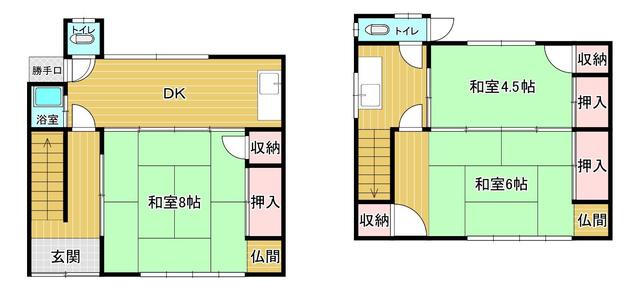 広島県三原市の一戸建て | 80万円 | 3DK | 48.46m² | Akiyama house finder