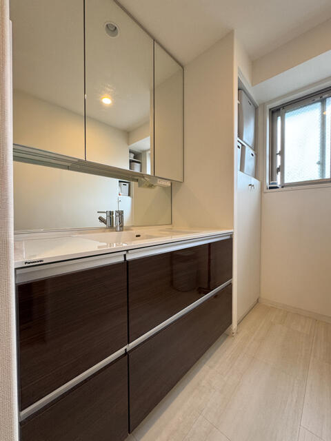 洗面台・洗面所／洗面、浴室ともに窓あり。