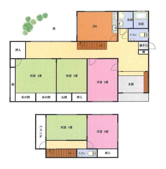 ５DKタイプの一戸建住宅です。