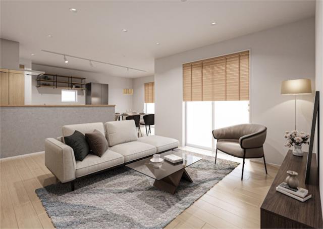 リビング以外の居室／落ち着きある雰囲気に仕上げた１９．６帖リビング。広々空間が家