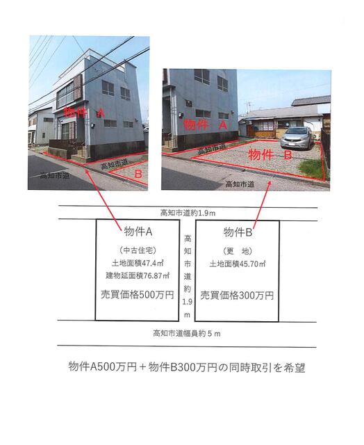 高知県高知市の一戸建て | 500万円 | 4DK | 47.37m² | Akiyama house finder