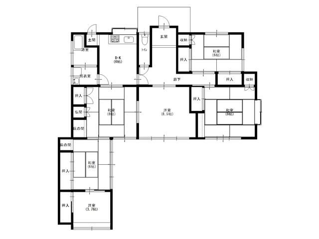 福岡県北九州市の一戸建て | 900万円 | 7DK | 494.38m² | Akiyama house finder