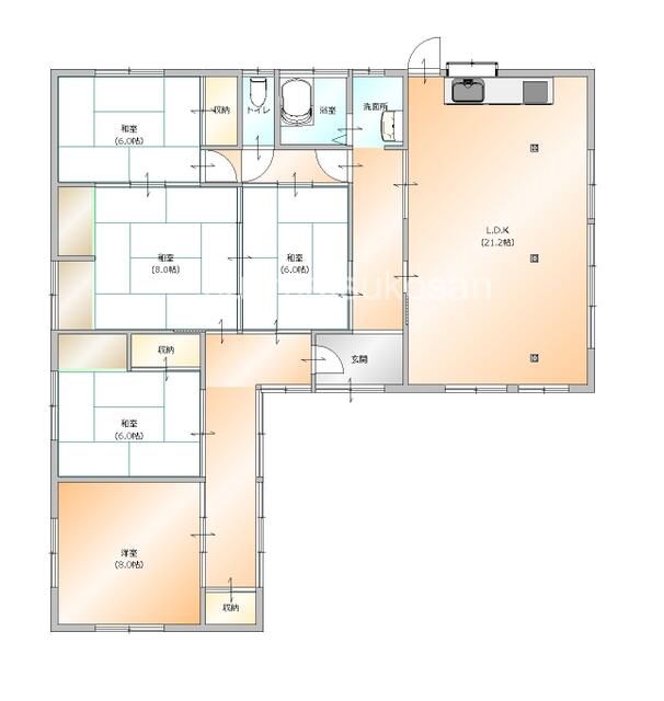 house for sale in 築上郡築上町, Fukuoka | ¥9,800,000 | 5LDK | Akiyama house…