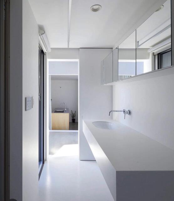 清潔感のある洗面スペースは、バックヤードとしても利用しやすい