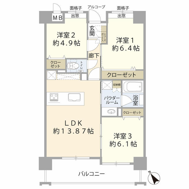 間取り図／間取りは反転タイプになります。