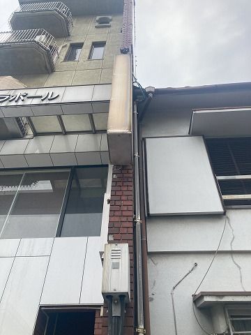 現地(隣地との境界、当物件は右側)