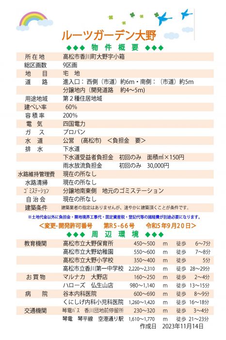 物件概要【 ルーツガーデン大野 】