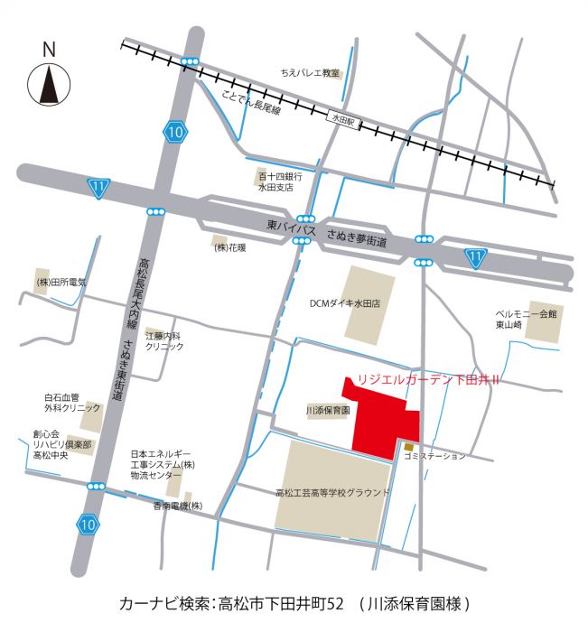 地図【リジエルガーデン下田井Ⅱ】