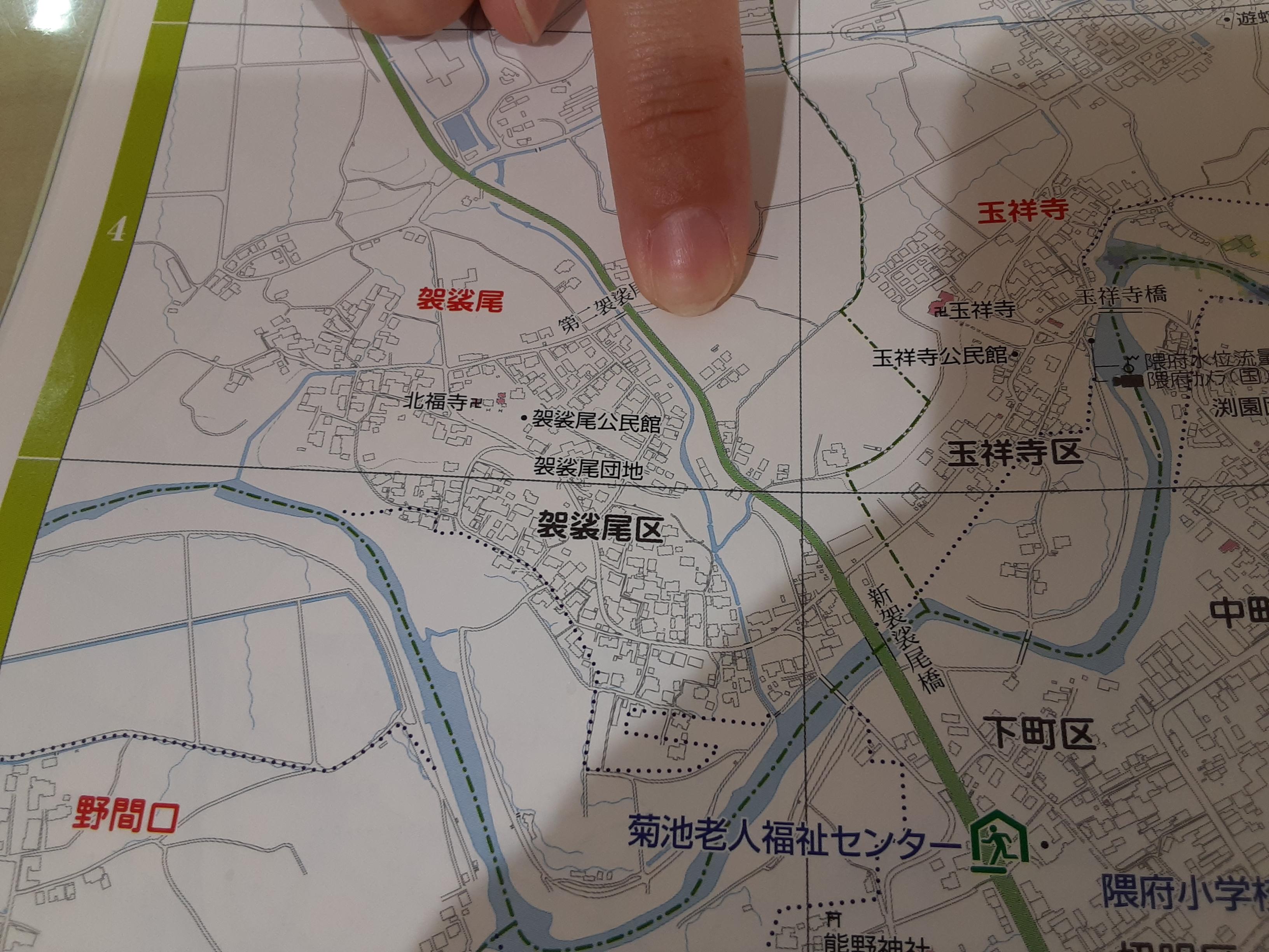 ハザードマップ　　　浸水区域には入っていません