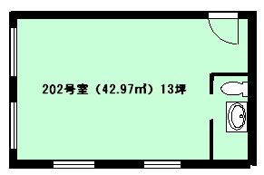ミニ流し、トイレ有り、即入居可！グリーンランドのナナメ向かい